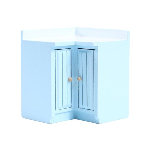 Drewniany 1/12 Dollhouse Miniaturowe Mini Meble Kuchenne Malutka szafka narożna