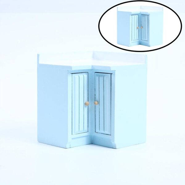 Drewniany 1/12 Dollhouse Miniaturowe Mini Meble Kuchenne Malutka szafka narożna