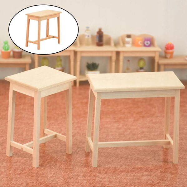 Miniatuur houten eetmeubilair 1:12 voor decoratief poppenhuis