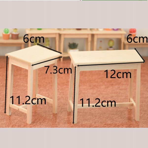 Miniatuur houten eetmeubilair 1:12 voor decoratief poppenhuis