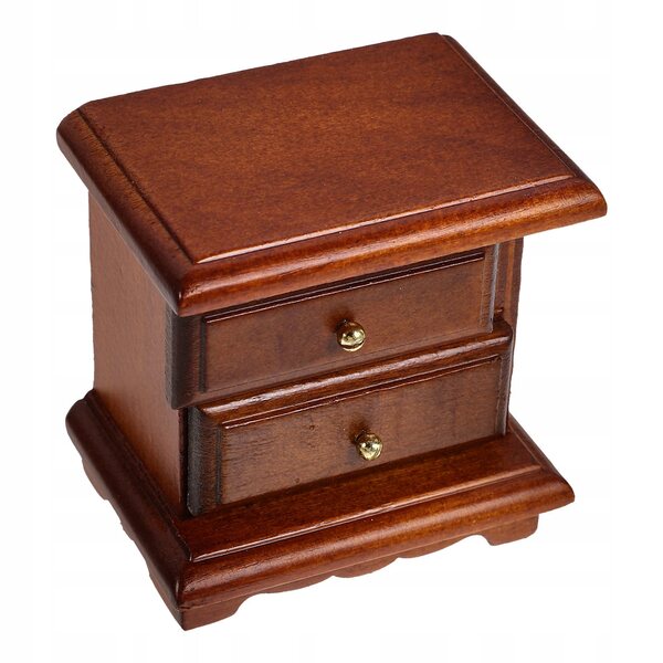 Miniatura in Legno Stolik Notturno per Casa delle Bambole, Design Elegante