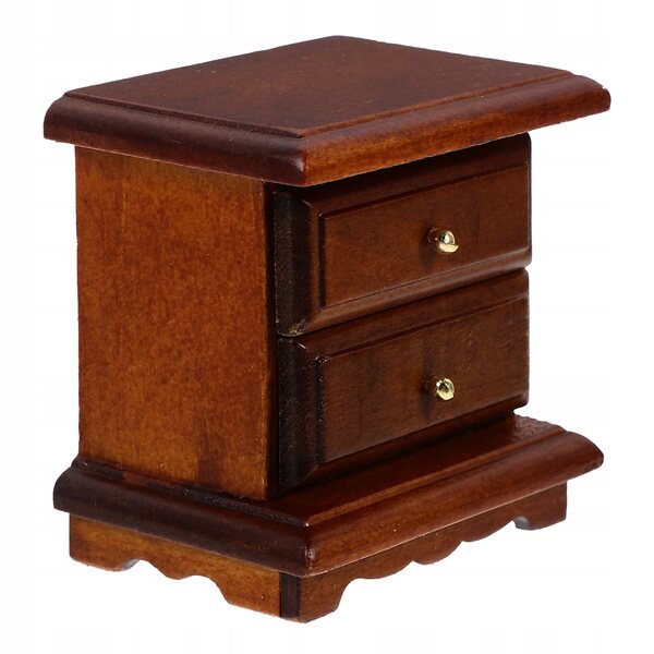 Miniatura in Legno Stolik Notturno per Casa delle Bambole, Design Elegante