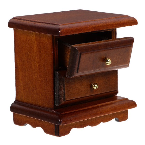 Miniatura in Legno Stolik Notturno per Casa delle Bambole, Design Elegante