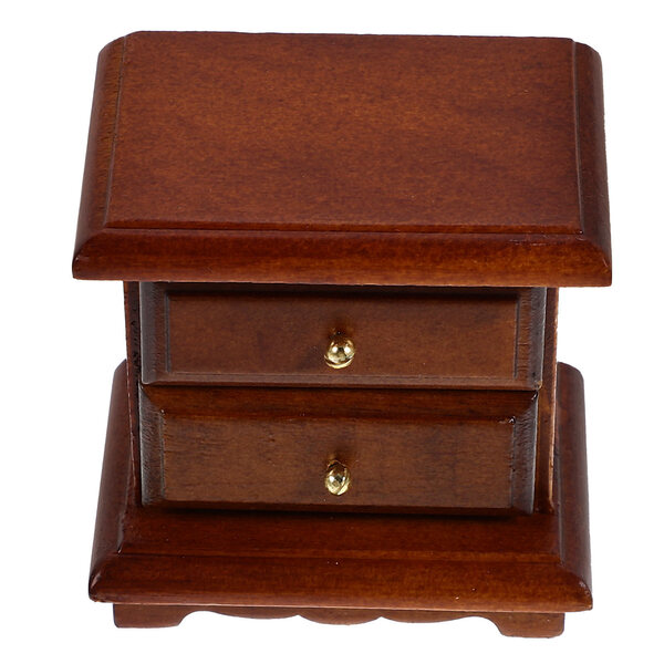 Miniatura in Legno Stolik Notturno per Casa delle Bambole, Design Elegante