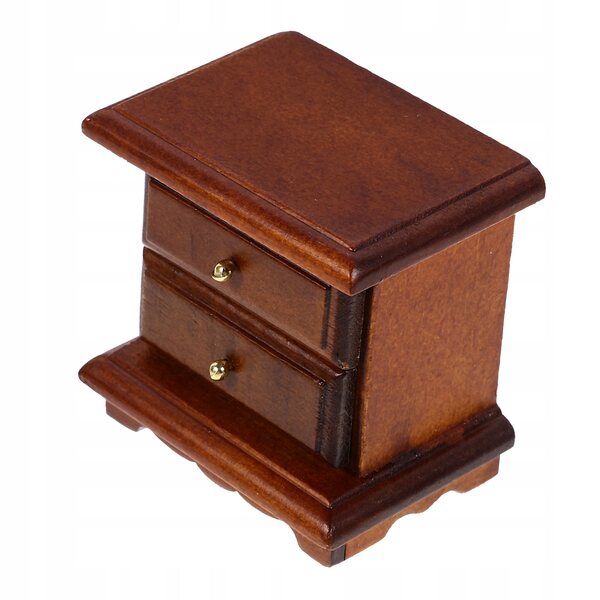 Miniatura in Legno Stolik Notturno per Casa delle Bambole, Design Elegante