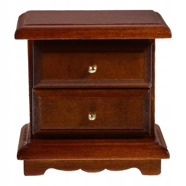 Miniatura in Legno Stolik Notturno per Casa delle Bambole, Design Elegante