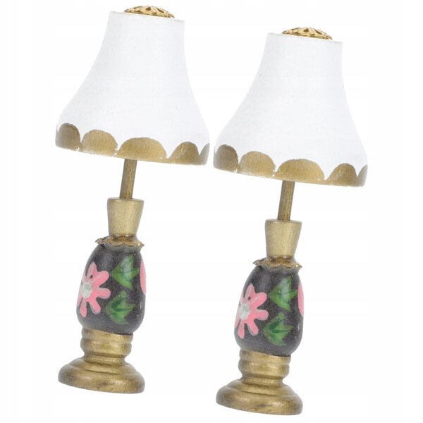 Mini lampada vintage decorativa in resina per mini casa - set 2 pezzi colorati