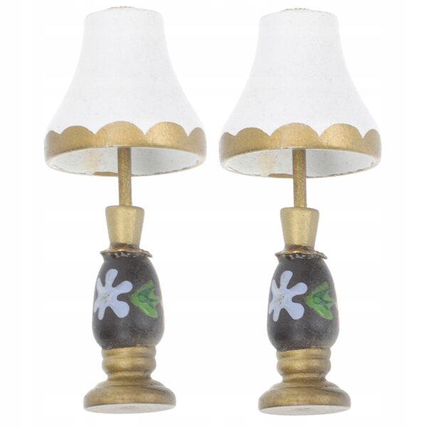 Mini lampada vintage decorativa in resina per mini casa - set 2 pezzi colorati