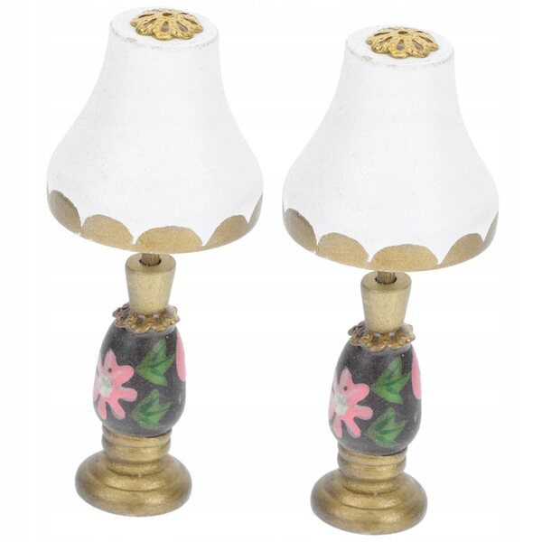 Mini lampada vintage decorativa in resina per mini casa - set 2 pezzi colorati