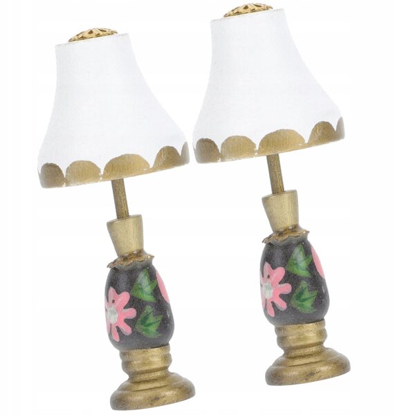 Mini lampada vintage decorativa in resina per mini casa - set 2 pezzi colorati