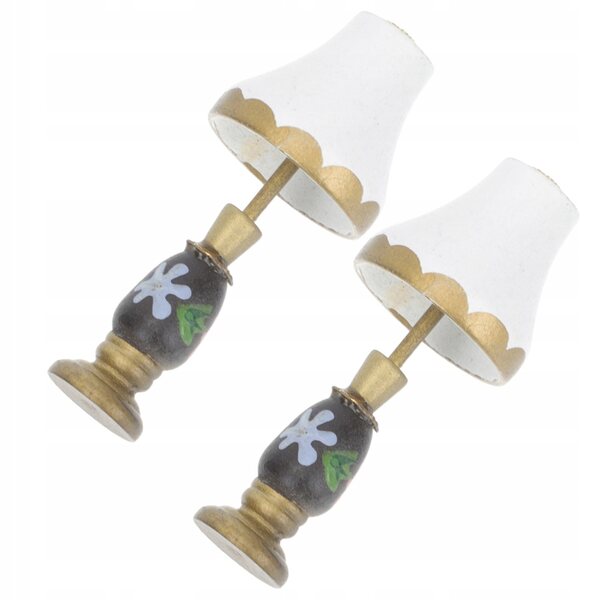 Mini lampada vintage decorativa in resina per mini casa - set 2 pezzi colorati