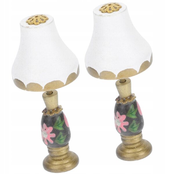 Mini lampada vintage decorativa in resina per mini casa - set 2 pezzi colorati