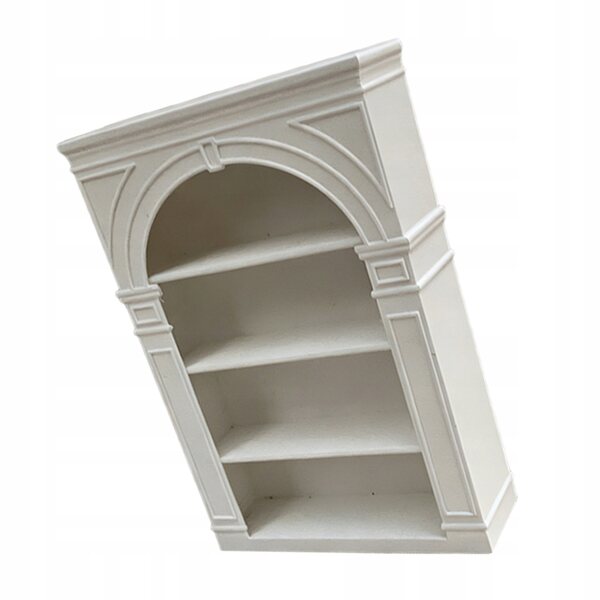 Mini scaffale bianco in legno per casa delle bambole, organizer e decorazione