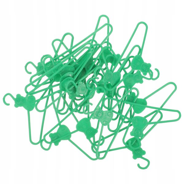 Set da 20 Mini Appendini in Plastica Verde per Casa delle Bambole e Giochi Creativi