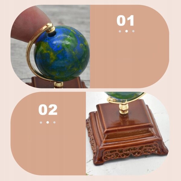 Mini Globus Metallico per Decorazioni di Case in Miniatura e Accessori Domestici