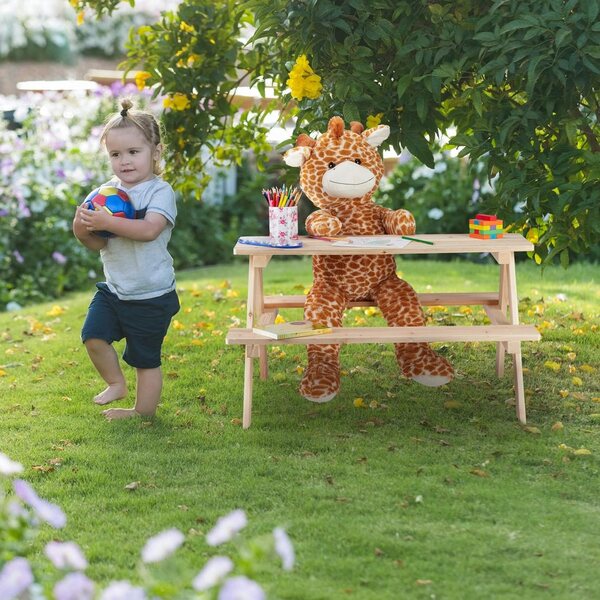 Kindermöbel-Set aus Holz, Tisch und Bänke, 50 x 90 x 78 cm, für 4 Personen