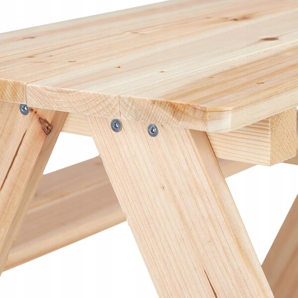 Kindermöbel-Set aus Holz, Tisch und Bänke, 50 x 90 x 78 cm, für 4 Personen