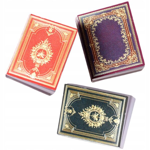 Livres miniatures de style rétro pour maisons de poupées, ensemble de 3 pièces en papier