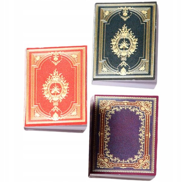 Livres miniatures de style rétro pour maisons de poupées, ensemble de 3 pièces en papier