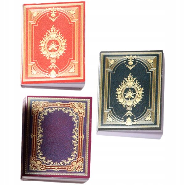 Livres miniatures de style rétro pour maisons de poupées, ensemble de 3 pièces en papier