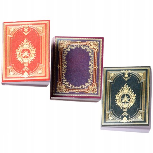 Livres miniatures de style rétro pour maisons de poupées, ensemble de 3 pièces en papier