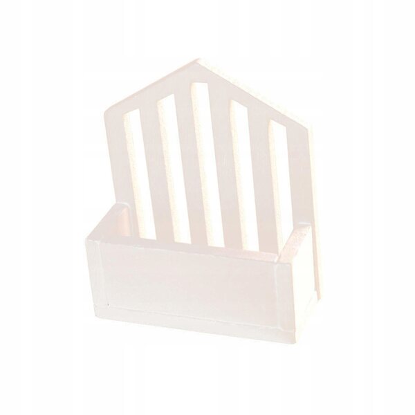 1:12 Mini-Holzkorb für Puppenhaus, dekorativ, weiß