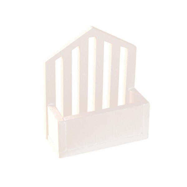 1:12 Mini-Holzkorb für Puppenhaus, dekorativ, weiß