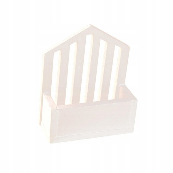 1:12 Mini-Holzkorb für Puppenhaus, dekorativ, weiß