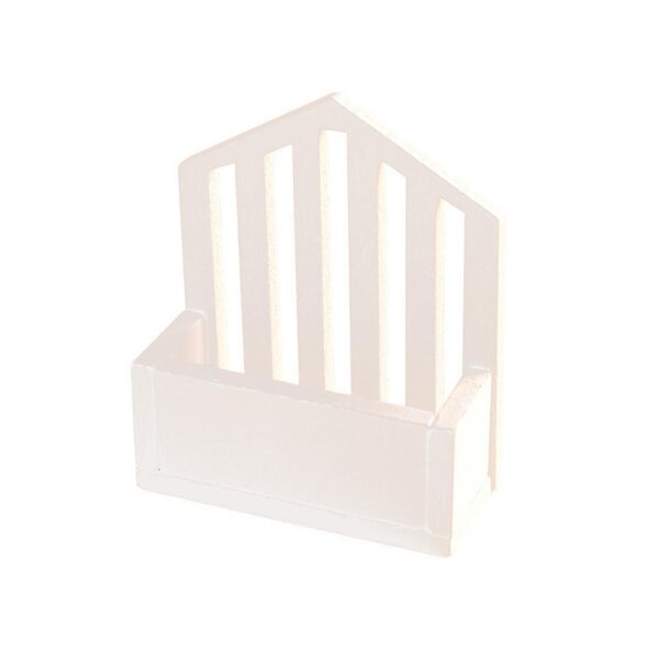1:12 Mini-Holzkorb für Puppenhaus, dekorativ, weiß