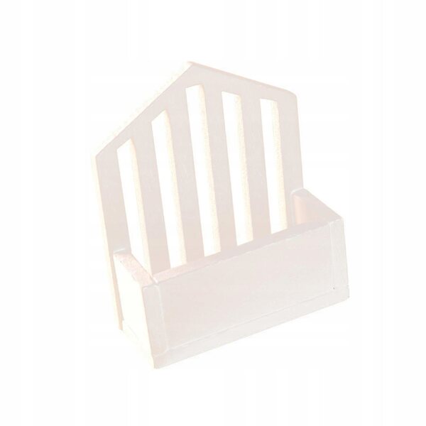 1:12 Mini-Holzkorb für Puppenhaus, dekorativ, weiß