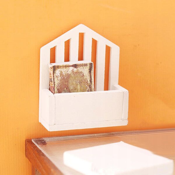 1:12 Mini-Holzkorb für Puppenhaus, dekorativ, weiß