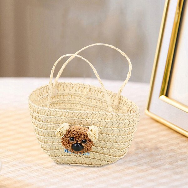 1:12 Puppenhaus Miniatur Beige Korb mit Papiergriff