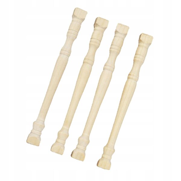 1:12 Holzbalustraden im Vintage-Stil für Puppenhaus – 4er-Set