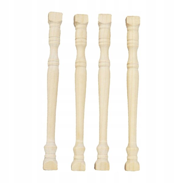 1:12 Holzbalustraden im Vintage-Stil für Puppenhaus – 4er-Set