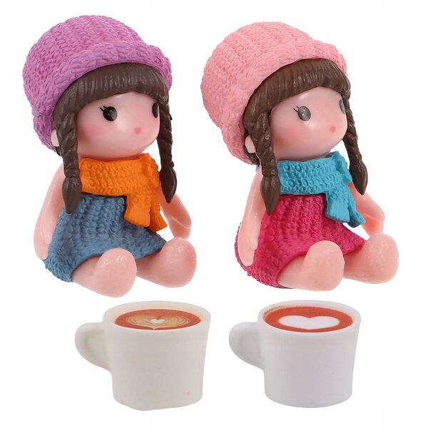 Set 4 Miniature Tazze da Caffè per Casa delle Bambole e Decorazioni Realistiche