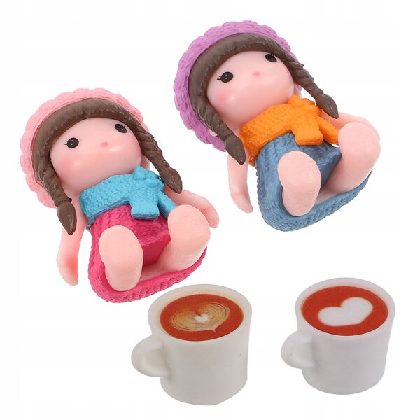Set 4 Miniature Tazze da Caffè per Casa delle Bambole e Decorazioni Realistiche