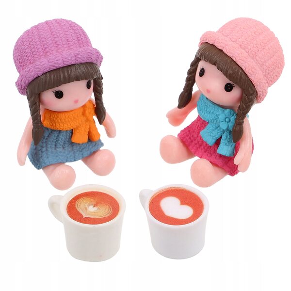 Set 4 Miniature Tazze da Caffè per Casa delle Bambole e Decorazioni Realistiche