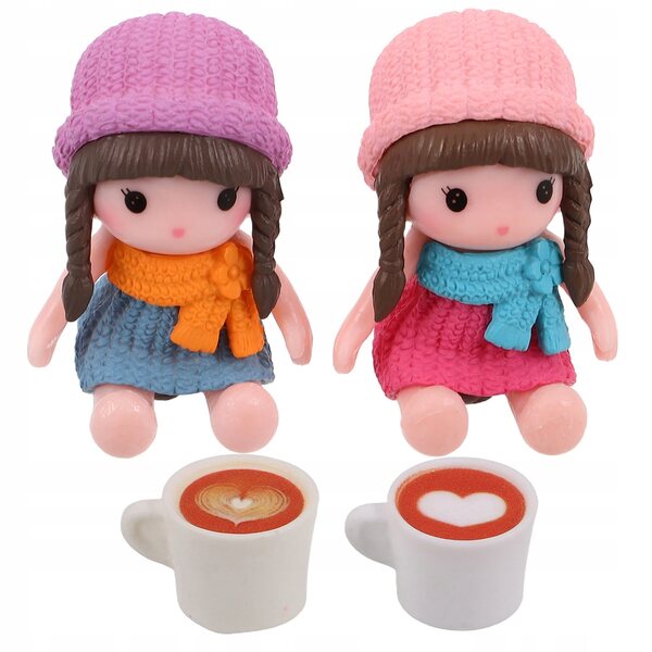 Set 4 Miniature Tazze da Caffè per Casa delle Bambole e Decorazioni Realistiche