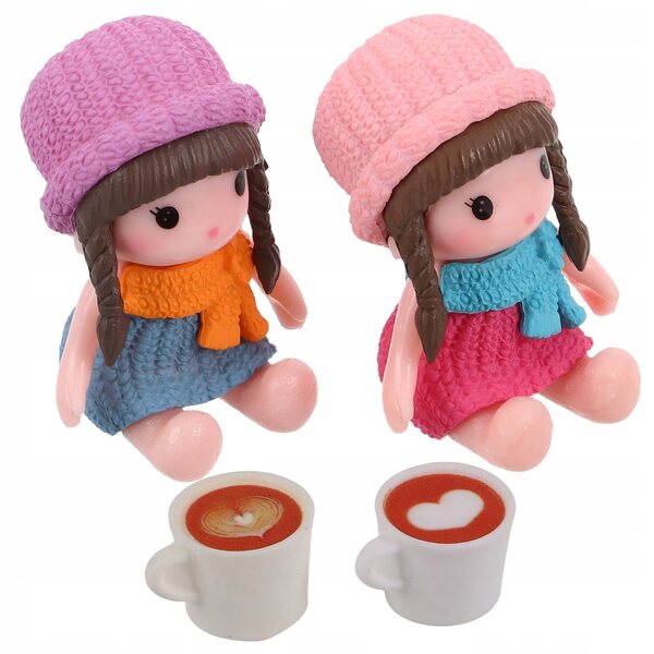 Set 4 Miniature Tazze da Caffè per Casa delle Bambole e Decorazioni Realistiche