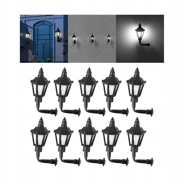 10 1:87 Modellierlampen mit Kaltlicht für Puppenhäuser und Dioramen