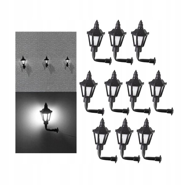 10 1:87 Modellierlampen mit Kaltlicht für Puppenhäuser und Dioramen