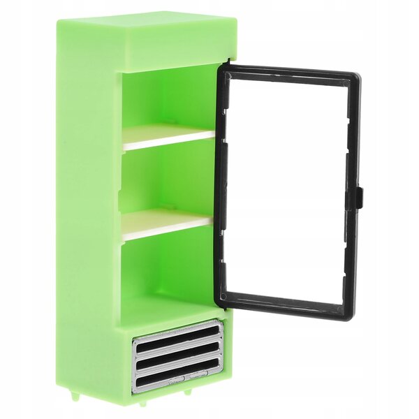 Mini frigorifero verde per case delle bambole e progetti DIY, decorazione realistica