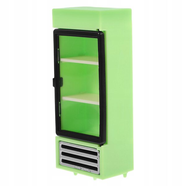Mini frigorifero verde per case delle bambole e progetti DIY, decorazione realistica