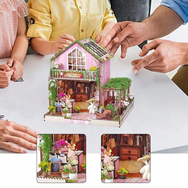 DIY MDF-Puppenhaus mit LED-Leuchten und Möbeln für Kinder und Erwachsene