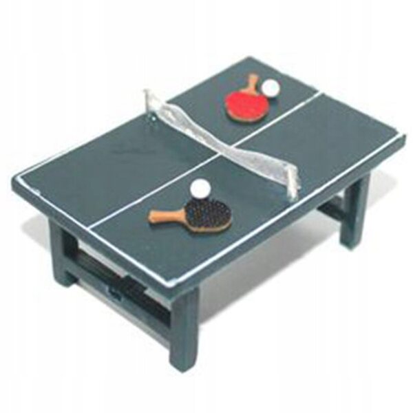 Mini set accessori tennis tavolo in resina per casa delle bambole 1:12