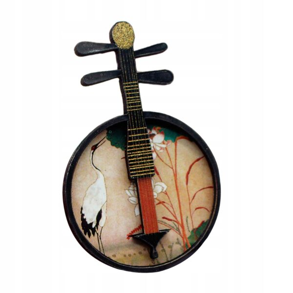 Miniatura strumento musicale Yueqin per casa delle bambole scala 1:12 e 1:6 in legno