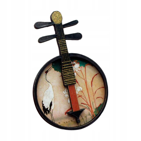 Miniatura strumento musicale Yueqin per casa delle bambole scala 1:12 e 1:6 in legno