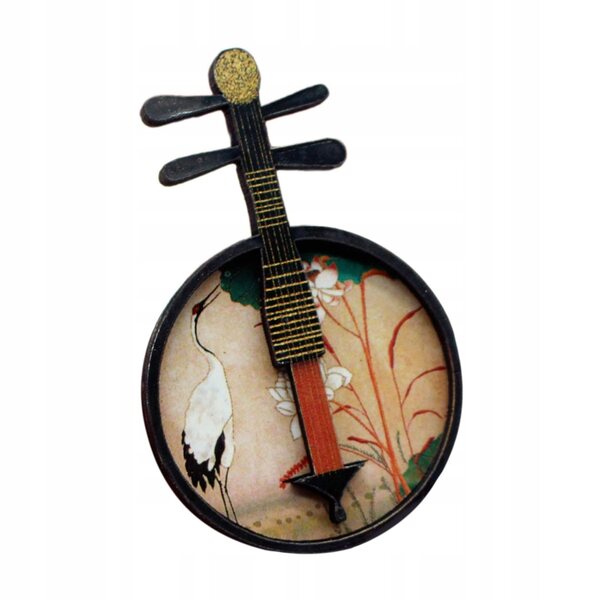 Miniatura strumento musicale Yueqin per casa delle bambole scala 1:12 e 1:6 in legno