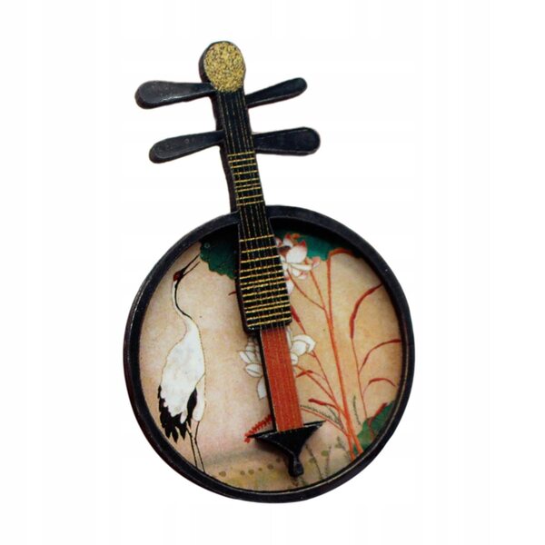 Miniatura strumento musicale Yueqin per casa delle bambole scala 1:12 e 1:6 in legno