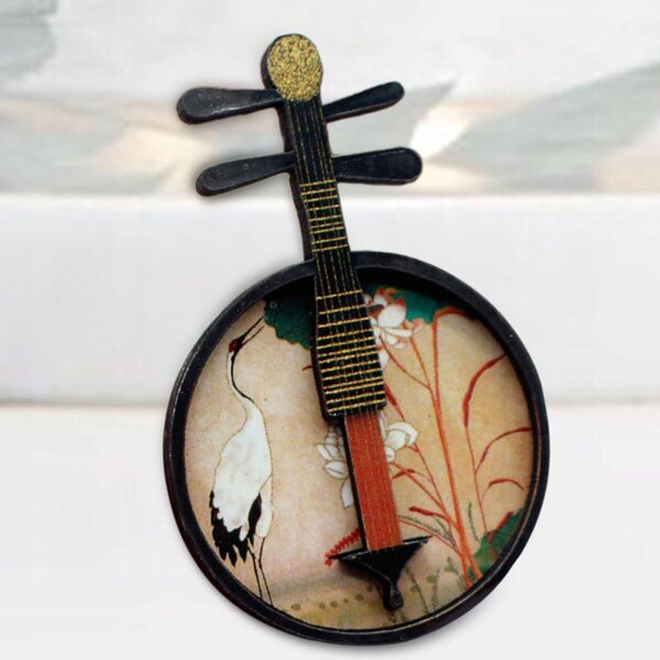Miniatura strumento musicale Yueqin per casa delle bambole scala 1:12 e 1:6 in legno